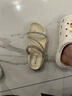 百麗（Belle）閃耀水鉆帶拖鞋女商場(chǎng)同款厚底外穿休閑拖鞋E3D1DBT5 米白色 37 (235mm) 曬單實(shí)拍圖
