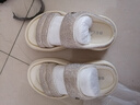 百麗（Belle）沙灘拖鞋女膨軟丑鞋可外穿一字拖B1971BT4 米色 36 (230mm) 曬單實(shí)拍圖