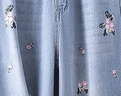 艾熙禮高端小清新重工刺繡牛仔褲女夏季2025新款小個(gè)子直筒褲窄版闊腿褲 藍(lán)色 L /28 建議106-115斤 曬單實(shí)拍圖