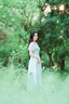 西遇V領(lǐng)泡泡袖茶歇連衣裙女2024春季新款褶皺高腰顯瘦A擺裙子 白色 M 曬單實(shí)拍圖