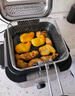 cookerbene油炸鍋帶濾網(wǎng)省油儲(chǔ)油炸鍋家用電炸鍋炸串天婦羅鍋專用炸鍋 銀色 22.5cm 曬單實(shí)拍圖