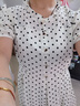 夏典素訂女王（SE.PSTP）雪紡連衣裙女夏裝2025年新款收腰顯瘦高端名媛氣質(zhì)簡(jiǎn)約冰絲波點(diǎn)裙 米白色 配腰帶 2XL 126-135斤 曬單實(shí)拍圖