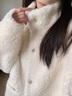 WONST皮毛一體外套女真皮皮衣羊剪絨可可尼白色外套羊羔大衣冬季新綿羊 米白色 S 曬單實(shí)拍圖