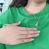 老廟黃金吊墜馬上有錢(qián)流蘇吊墜項鏈女款首飾送女友送老婆生日禮物 小馬流蘇吊墜約1.2g+項鏈+禮盒 曬單實(shí)拍圖