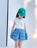 女童裙褲夏裝2025新款兒童褲子女孩大童牛仔短褲套裝夏季外穿童裝 單件-牛仔褲裙 150 曬單實拍圖
