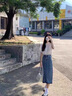 浪莎復古中長(cháng)款牛仔裙半身裙女春夏新款小個(gè)子a字顯瘦包臀開(kāi)叉一步裙 515復古藍【高質(zhì)量】 XL 曬單實(shí)拍圖