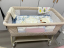 ANGI BABY新生兒嬰兒床帶尿布臺(tái)可拼接大床寶寶搖搖床可移動(dòng)多功能哄睡神器 云霧米 尿布臺(tái)+椰棕棕墊+禮包 曬單實(shí)拍圖