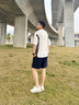 AVVLD美式潮牌設(shè)計運動插肩袖拼色圓領(lǐng)短袖男夏季冰絲涼感寬松休閑T恤 米色 XL 曬單實拍圖