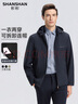 SHANSHAN杉杉夾克男春秋季休閑百搭條紋內里拉鏈外套可拆卸連帽夾克衣服 曬單實(shí)拍圖