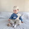 G.DUCKKIDS男童春裝小童嬰兒套裝嬰幼兒分體兩件套春秋一歲兒童寶寶開(kāi)春衣服 大象套裝淺藍色（春秋款） 100 適合身高90-95cm 曬單實(shí)拍圖