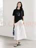 對白肌理感提花白色半身裙女2025夏季新款寬松垂墜感A字月光傘裙 月光白 S 曬單實拍圖