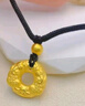 中國黃金（CHINA GOLD）貔貅黃金項鏈男女足金平安扣吊墜皮丘掛墜結(jié)婚520禮物送老婆愛人 【今/次日達】貔貅吊墜+光面金珠 約2g【黑繩】 曬單實拍圖