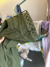 Teenie Weenie小熊女裝牛仔褲夏季時(shí)尚復古摩登寬松長(cháng)褲 軍綠色 XS 曬單實(shí)拍圖
