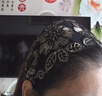 遮白發(fā)寬邊蕾絲刺繡發(fā)箍網(wǎng)狀頭箍遮疤發(fā)卡頭飾發(fā)箍時(shí)尚發(fā)箍 1個(gè)黑色1個(gè)香檳 曬單實(shí)拍圖