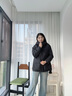 鴨鴨（YAYA）佟麗婭同款城市輕戶外沖鋒羽絨服女短款冬新款收腰撞色派克服外套 米色 M 160/84A 曬單實(shí)拍圖