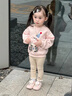 班喜迪女童衛(wèi)衣秋裝2025新款洋氣兒童套頭衣服長(zhǎng)袖小童裝春秋款寶寶上衣 粉色 90 曬單實(shí)拍圖