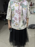 絲柏舍不規(guī)則亮片半身裙2025秋裝新款女裝優(yōu)雅高腰百褶網紗裙 曬單實拍圖