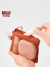 無印良品（MUJI）再生聚酯纖維 雙拉鏈包收納袋 居家旅行數(shù)據(jù)線小收納包便攜零錢包 橙色/S/長(zhǎng)13.5*寬10cm 曬單實(shí)拍圖