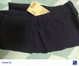 無印良品（MUJI）女式 易干彈力泡泡紗錐形褲褲子女款休閑褲25年夏季 女裝BE1V3A5S 藏青色 XL (165/74A) 曬單實拍圖