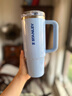 STANLEY巨無霸杯PRO吸管杯水杯保溫杯不銹鋼杯子大容量887ML-矢車菊藍(lán) 曬單實(shí)拍圖