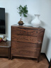 安靠實(shí)木五斗柜橡木六斗柜臥室七斗柜床尾置物柜收納抽屜式儲物柜 【胡桃色】五斗柜80*40*95cm 曬單實(shí)拍圖