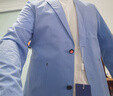 羅蒙（ROMON）防曬西服男士夏季薄西裝外套透氣休閑中青年爸爸裝釣魚單西上衣男 淺藍(lán)N72274 透氣薄款 L 175 【120-140斤】 曬單實(shí)拍圖