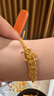 中國(guó)黃金（CHINA GOLD）黃金手鏈女士足金五帝錢招財(cái)納福手繩七夕情人節(jié)禮物送女友老婆 【京速達(dá)】五帝錢招財(cái)納福手繩金重約0.8g 曬單實(shí)拍圖