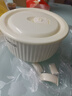奶油風(fēng)陶瓷泡面碗家用帶蓋保鮮飯碗可微波爐學(xué)生手柄碗上班便當盒 （奶白色）6英寸泡面碗+蓋 曬單實拍圖