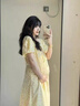 朗茵孕婦裝夏連衣裙2025新款法式寬松大碼純棉碎花針織裙夏季孕婦裙子 黃色碎花裙 XL建議130-145斤 曬單實(shí)拍圖