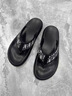 西域駱駝（VANCAMEL）拖鞋男潮夏季外穿2025新款時(shí)尚休閑人字拖鞋厚底防滑沙灘拖鞋 黑色9818 39 曬單實(shí)拍圖