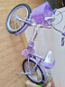 鳳凰（Phoenix）兒童折疊女款自行車6-8-12歲小學生中大童青少年學生車腳踏車單車 旅程-紫色 黑色外胎 18寸(適合120-140cm) 曬單實拍圖