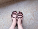 73Hours女鞋堿水結2025夏季新品平底圓頭純色羅馬涼鞋漁網(wǎng)鞋 曬單實(shí)拍圖