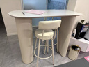 雁雨南書(shū)輕奢巖板吧臺桌椅家用客廳隔斷高腳桌現代開(kāi)放式廚房餐廳島臺餐桌 純白巖板+米白色桌腿 140cm 長(cháng)*50寬*105高 (單桌) 曬單實(shí)拍圖