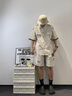 啄木鳥（TUCANO）襯衫男套裝夏季冰絲涼感短袖短褲一套搭配帥氣衣服休閑運動兩件套 D219米色 XL 約120~140斤可穿 曬單實拍圖