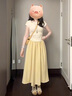唐菓蜜連衣裙女夏季2025新款女裝韓版時(shí)尚百搭辣妹純欲風(fēng)氣質(zhì)顯瘦套裝裙 杏色上衣+黃色裙子 M 曬單實(shí)拍圖
