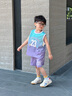 齊齊熊（ciciibear）[速干涼感]寶寶套裝夏季兒童籃球速干運動(dòng)背心2025新款童裝 藍紫漸變 - 安全A類(lèi) 買(mǎi)2套送襪子 110 曬單實(shí)拍圖