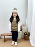 高梵兒童羽絨服黑金5.0鵝絨服男女童寶寶輕薄保暖羽絨馬甲可收納內(nèi)膽 YT橡木棕 110 (充絨量28g) 曬單實(shí)拍圖