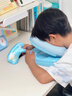 午睡枕帶眼罩中小學(xué)生趴睡枕抱枕兒童趴趴枕午休教室桌上午睡神器 【藍色】送眼罩+姓名貼+收納袋 單只 曬單實(shí)拍圖