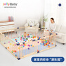 Jolly Baby兒童游戲圍欄嬰兒防護欄寶寶爬行學(xué)步安全欄客廳家用地上實木圍欄 新西蘭松150*180【藍色扣含門】 曬單實拍圖