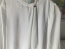 PRICH簡(jiǎn)約淡人氣質(zhì)飄帶圓領(lǐng)七分袖襯衫2025秋季新款肌理感上衣女 39象牙白色 S (160) 曬單實(shí)拍圖