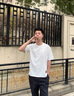 杉努冰絲休閑套裝男涼感潮流休閑寬松短褲學(xué)生T恤男裝穿搭短袖兩件套 8899白色 XL 建議（130-150斤） 曬單實拍圖