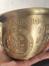 純黃銅米缸招財(cái)納福內(nèi)刻金蟾百福缸聚寶盆送禮家居客廳辦公桌擺件 【精工款】金色納福缸口徑約12cm 曬單實(shí)拍圖