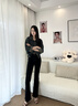 Calvin KleinJeans25春夏新款女士復(fù)古懷舊微彈ck高腰喇叭褲牛仔褲47B948G CLT-牛仔黑 27 曬單實拍圖