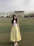 小野七天黃色花苞半身裙女2025夏季薄款高腰顯瘦設(shè)計(jì)感冰絲燈籠裙魚尾裙 黃色花苞裙 L （80-110斤） 曬單實(shí)拍圖