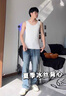 莫代爾男士背心男夏季薄款莫代爾無(wú)痕冰絲內搭打底跨欄運動(dòng)白色無(wú)袖汗衫 白色 2XL 【120-160斤-涼感透氣】 曬單實(shí)拍圖