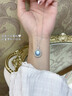 阿黛麗天然海藍(lán)寶石項(xiàng)鏈925銀鑲嵌吊墜半寶石吊飾女飾品掛件七夕送女 曬單實(shí)拍圖