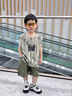 G.DUCKKIDS小黃鴨童裝男童背心套裝洋氣新款2025夏季男孩寶寶痞帥無袖兩件套 灰色印花坎肩套裝 120 (建議105-115cm 4-5.2周歲) 曬單實(shí)拍圖