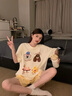 另約睡衣女2025新款夏季短袖短褲卡通動(dòng)物園格子寬松家居服套裝可外穿 6868 動(dòng)物園 XL 曬單實(shí)拍圖