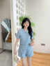 她芙（tafu）品牌女裝小香風(fēng)套裝裙女2025夏季新款法式優(yōu)雅氣質(zhì)小個(gè)子兩件套 湖藍(lán)色 M 曬單實(shí)拍圖