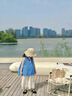 G.DUCKKIDS小黃鴨童裝女童套裝夏季2025新款洋氣兒童夏裝寶寶夏天無袖兩件套 藍(lán)色兩件套 100 (建議90-98cm 2-3周歲） 曬單實(shí)拍圖